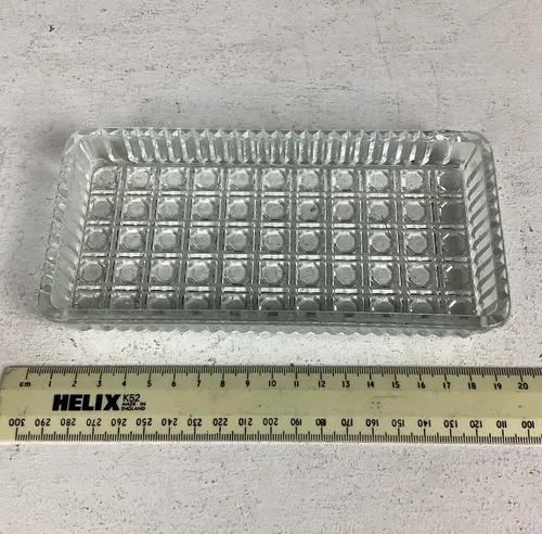 Rectangular Clear Glass / Crystal Trinket Serving Tray