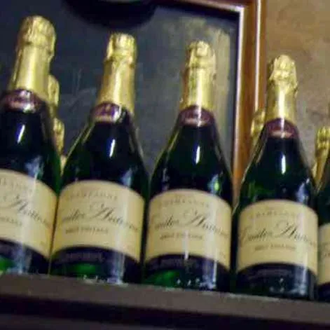 Champagne Bottle with Fake Label