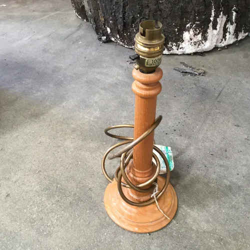 Period Style Wooden Candlestick Lamp