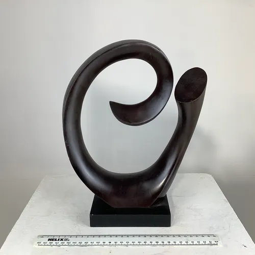 Large wood swirl ornament