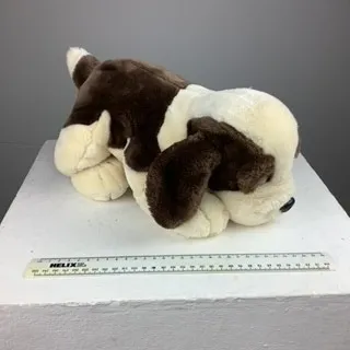 Brown and White Dog Soft Toy