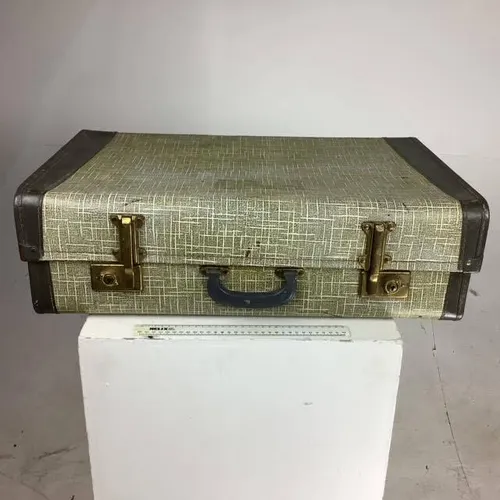 Period Grey Patterned Suitcase