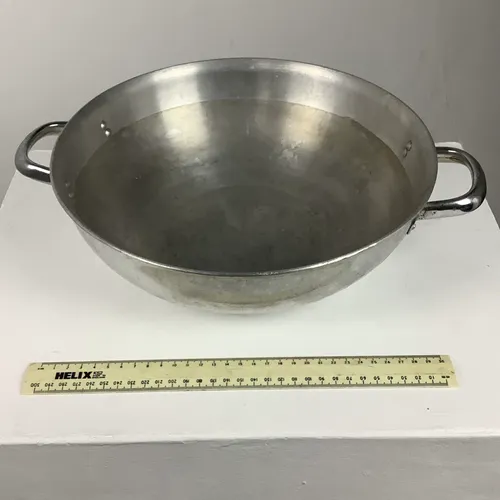 Silver Wok / Pan with Two Handles