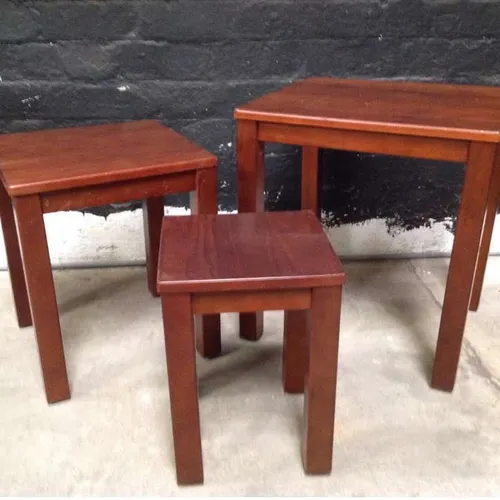 set of 3 wood nested side tables