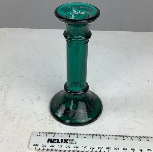 Green Glass Candlesticks