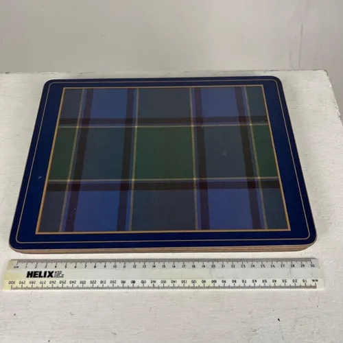 Set of 6 Blue Tartan Placemats