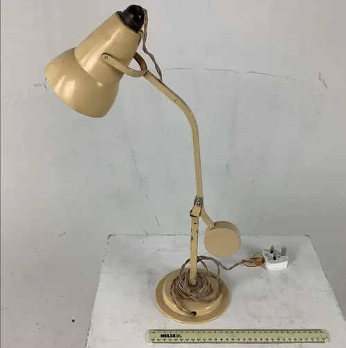 Beige Metal Anglepoise Table Lamp (H 52cm)