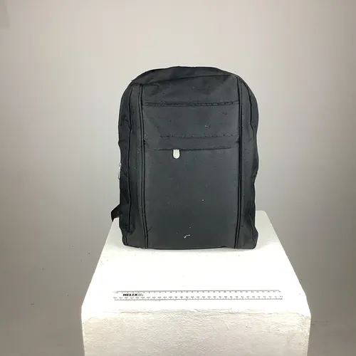 Plain black backpack