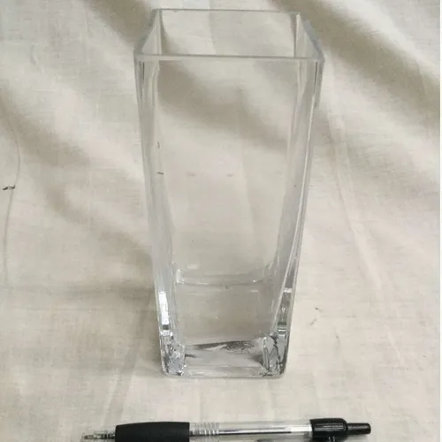 Tall rectangular glass vase