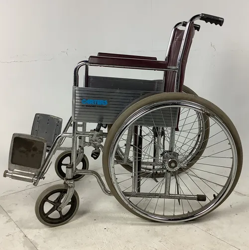 Carters Burgundy Red and Silver Wheel Chair