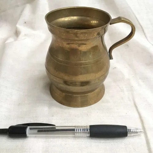 Small curved Brass tankard