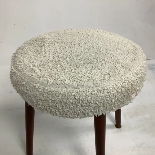 White wool foot stool