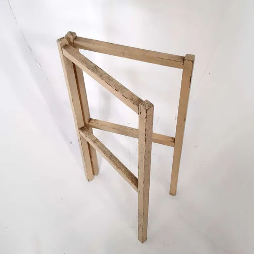 Painted yellow wood clothes rail/airer (2 sections)