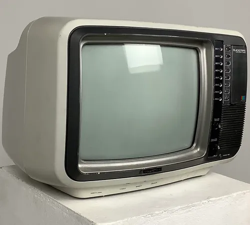 1980s Toshiba White Portable Television