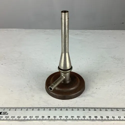 Metal Bunsen Burner with brown base