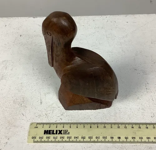 Carved Wooden Pelican / Bird Ornament
