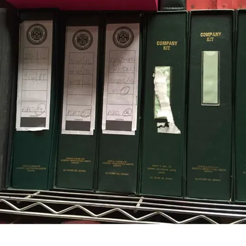 green vinyl company kit box files