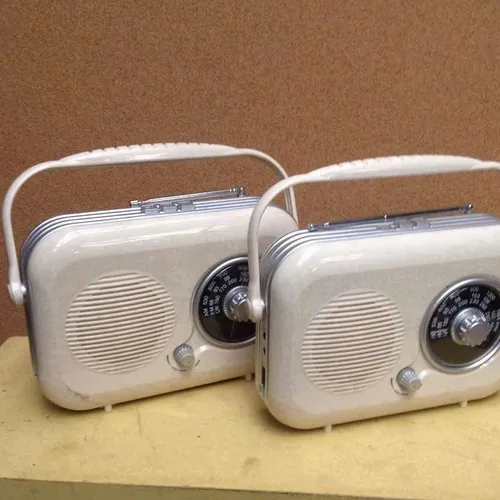 Modern replica Bush radio unit white / cream with black and silver detail