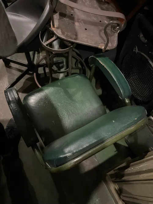 Green leather desk chair