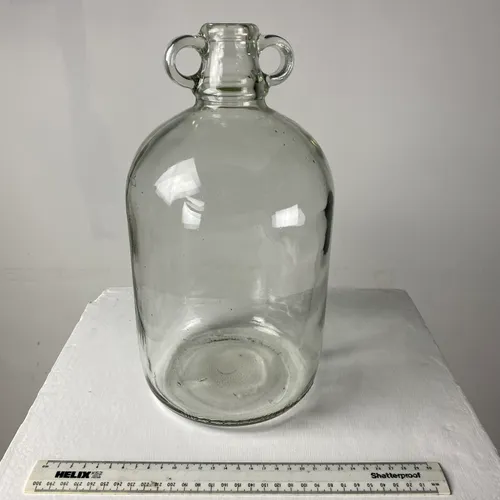 Large glass double handled brewing container demijohn
