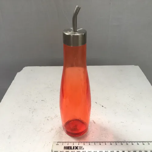 Red/Orange Glass Oil Bottle 
