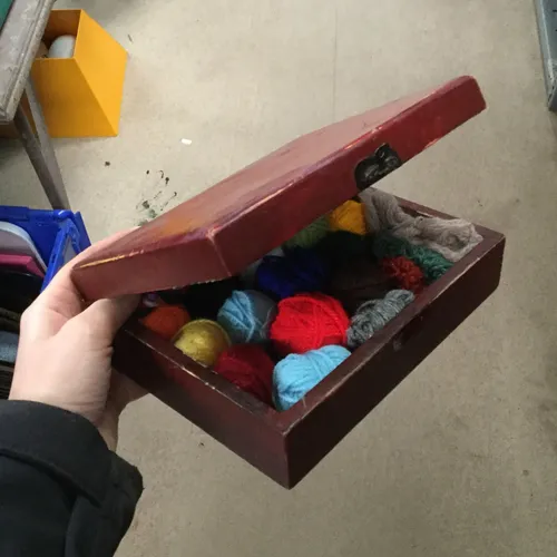 Lidded Wood Box with Thread