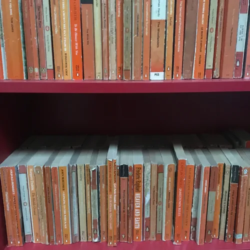 Period Orange Penguin Books Per Foot