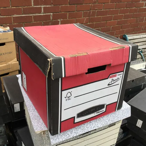 Red Lidded Storage Box File