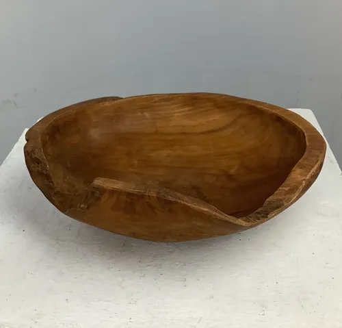 Carved Teak Rustic Wooden Bowl