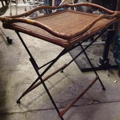 Wicker Folding Tray Table