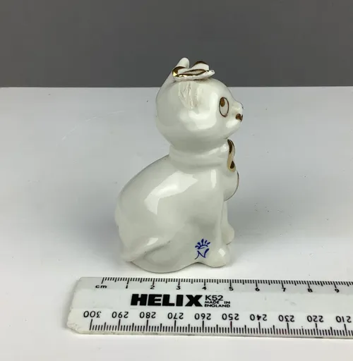White and Gold Ceramic Cat