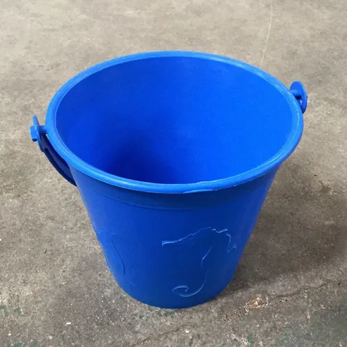 Blue Plastic Bucket with Sea Horse Detail