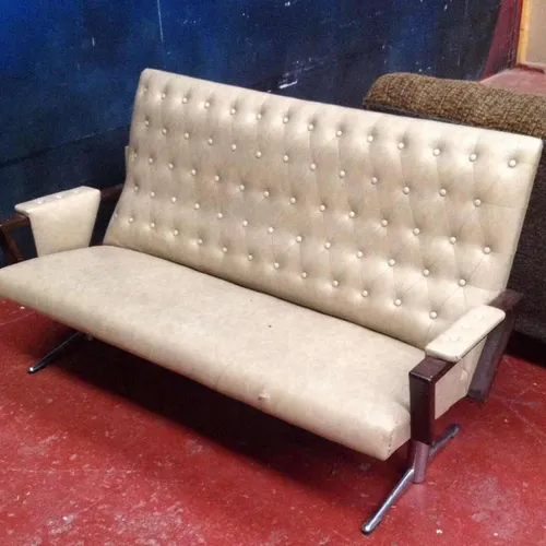 Period sofa with in beige, button back style
