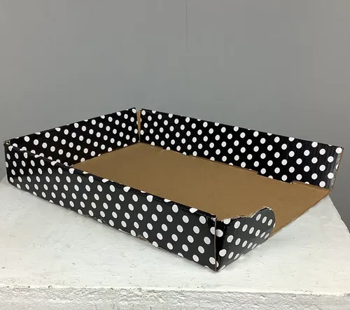 Black and White Polka Dot Invoice Trays