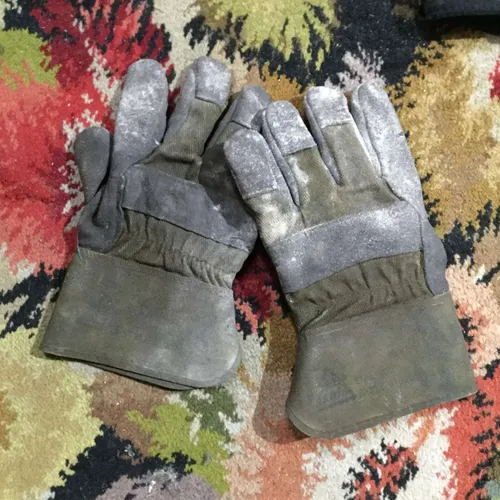 Dark blue/green work gloves