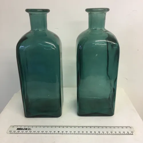 Pair of green glass vases