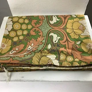 Green Mustard and Pink Paisley Patterned Material