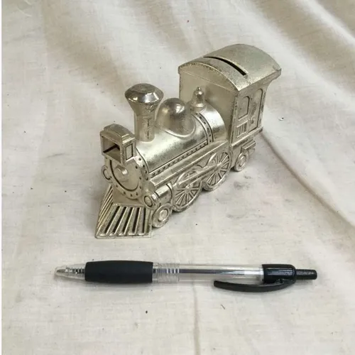 Silver Train Money Box 