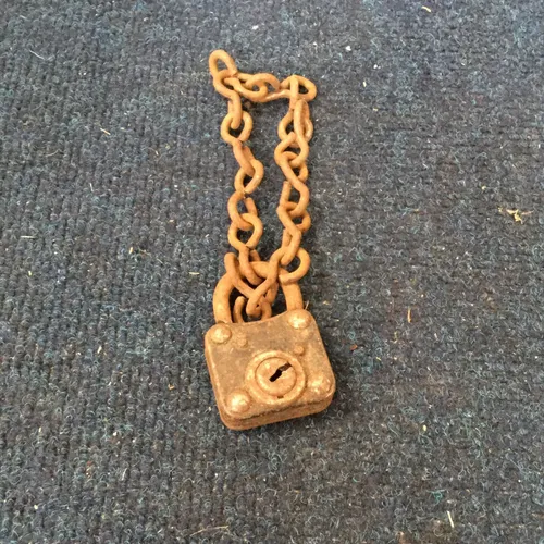 Small Rusted Padlock and Chain