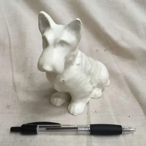 White dog sitting ornament 