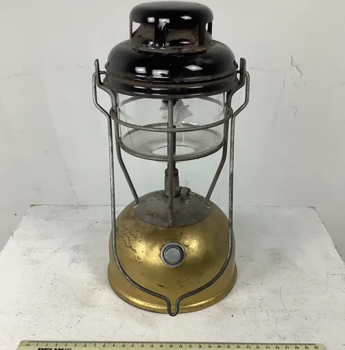 Period Brass and Black Paraffin Oil Lamp