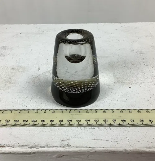 Clear and Black Glass Paperweight