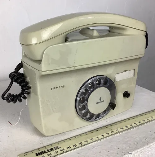 1980s Cream Siemens Wall Mount Rotary Phone