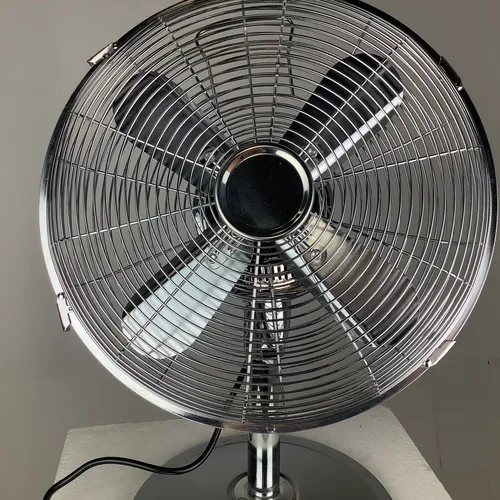 Tall chrome desk fan