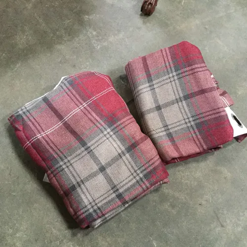 Pair of Red Plaid Curtains