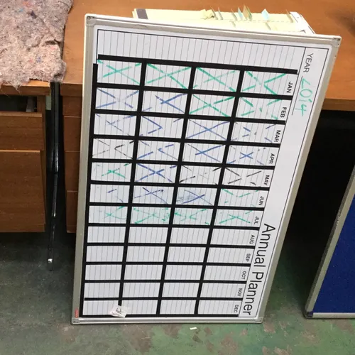 White Noticeboard Annual Planner 90 x 60cm