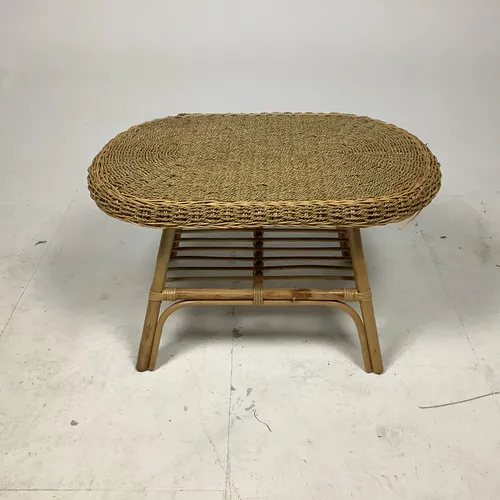 Oval Wicker Coffee Table