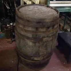 Wooden whisky barrel