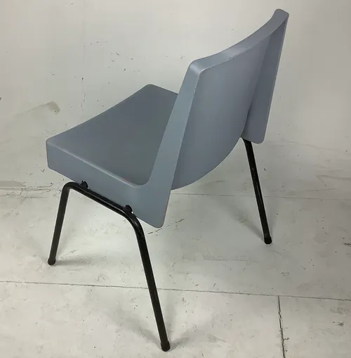 Grey Poly Prop Chair with Black Legs