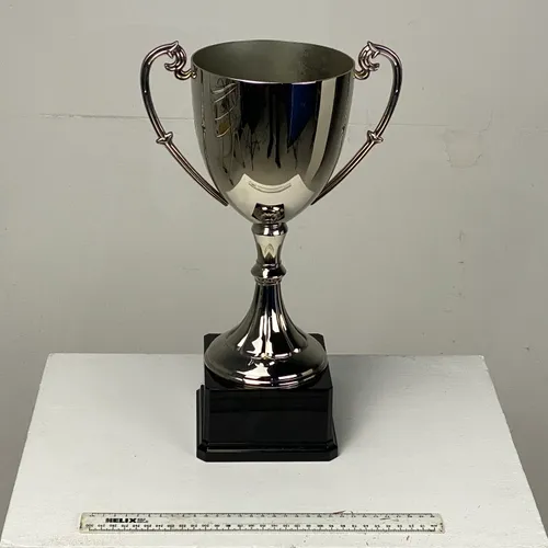 Large silver conical bowl trophy with handles 1